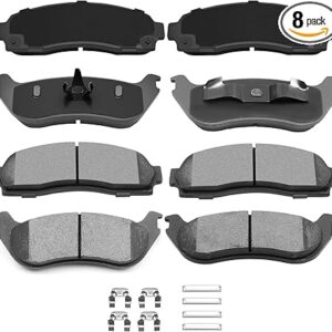 AUTOMUTO D833 & D881 Ceramic Discs Brake Pads Kits, Front Rear 8pcs Disc Brake Pads Set fit For 02 03 04 05 For Ford Explorer, 02 03 04 05 Mercury Mountaineer